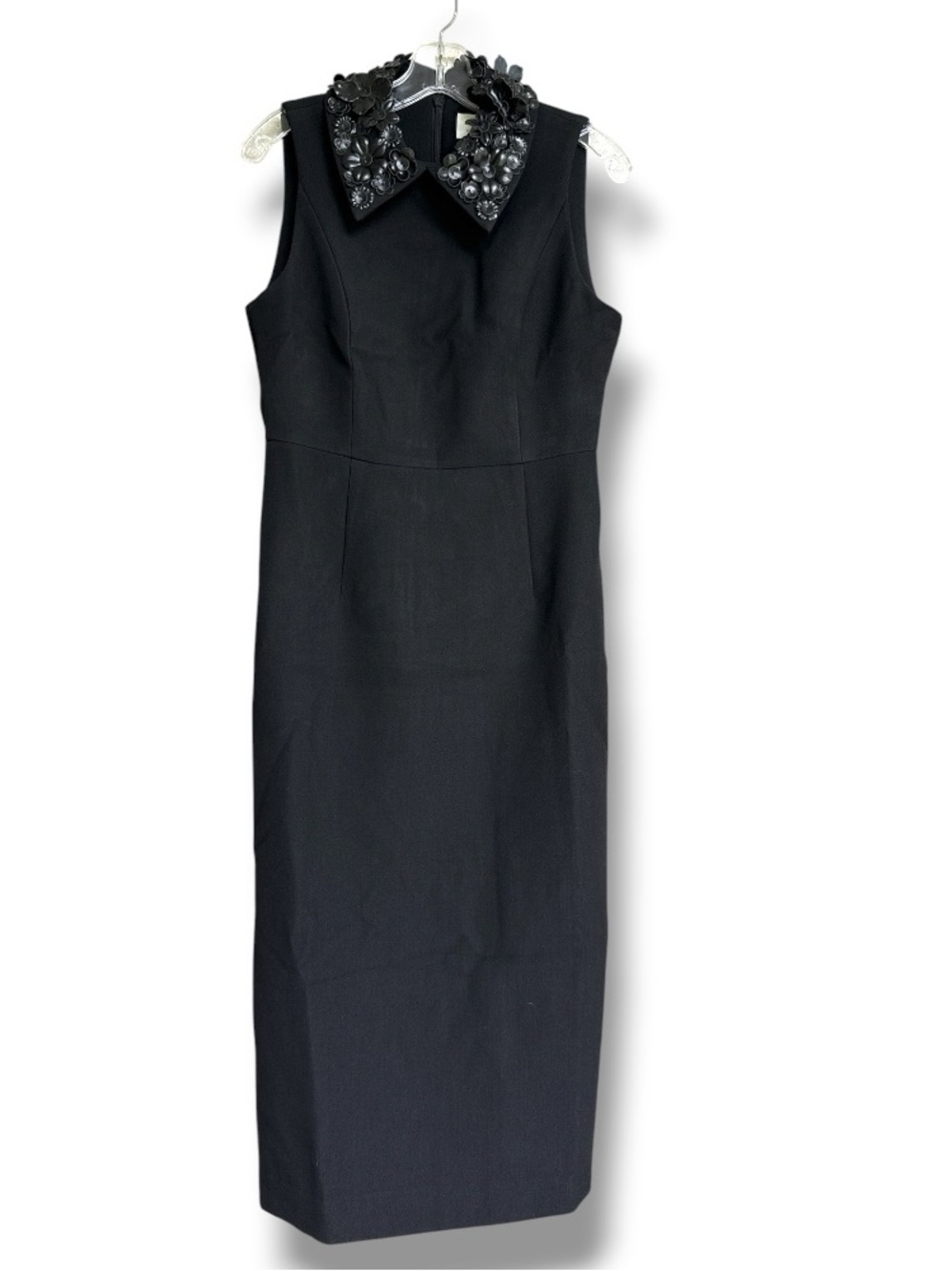NWT Tuckernuck Helena Black Floral Applique Collar Sleeveless Sheath Midi Size S - Picture 2 of 14